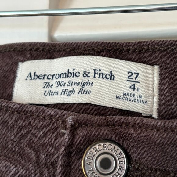 Abercrombie & Fitch 90s Straight Ultra High Rise jeans denim brown 27 - Picture 4 of 9